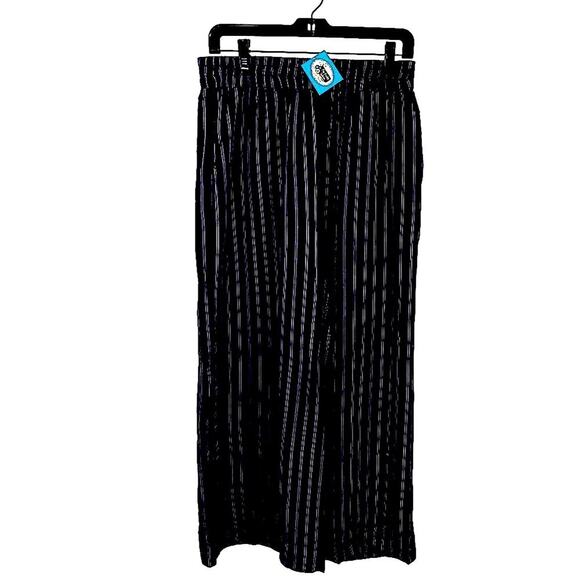 Soprano Pants - SOPRANO NWT Wide Leg Navy & White Pin Stripe Palazzo Pants Sz L